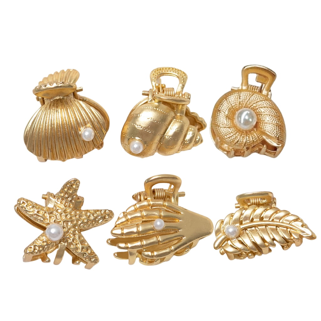 Small Shell Hair Clips Gieenan Graceful Shell Hair Clip with Pearls Detailing Beautiful Hair ...