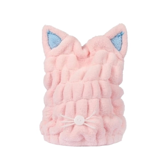 Gieenan Hair Quick Drying Cap Microfiber Bath Towel Hat with Cute for Cat Ears for Showe