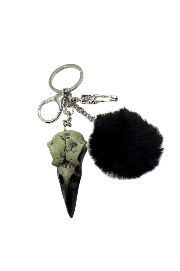 Handmade Resin Crow Key Ring Lightweight Sturdy Gothic Art Decors Gift