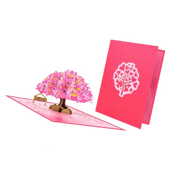 Gieenan Heart Tree Birthday Greeting Card with Envelope Invitation Card for Party