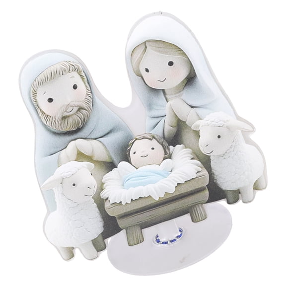 Gieenan Holiday 2D Acrylic Nativity Scene Carving Spiritual Decors Rotating Ornament