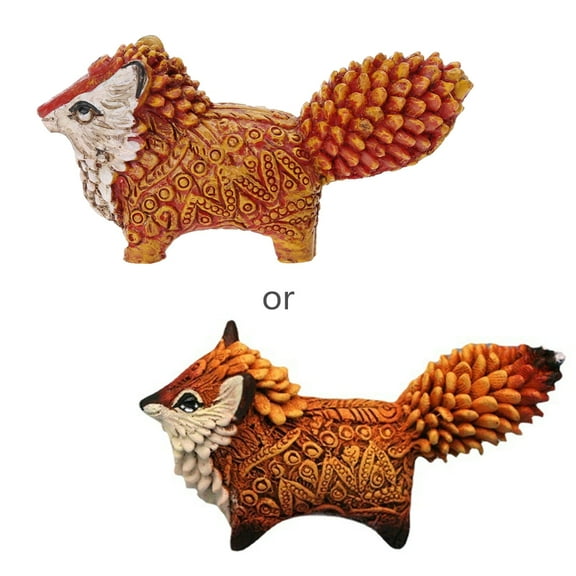 Gieenan Home Statues Resin Fox Figurine Cute Sculptures for Indoor Ornaments