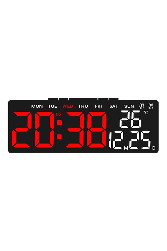 LED Digital Clock Temperature Date Week Display for Students Office Workers