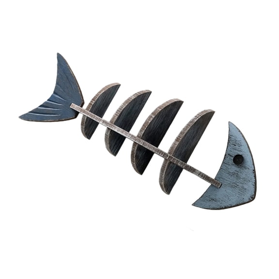 Gieenan Mediterranean Fish Wall Art Shelf Wooden Display Storage Rack Decors