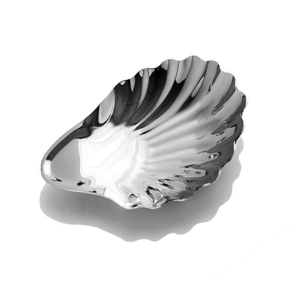 Gieenan Modern Stainless Steel Shell Shape Snacks Dish Multifunctional Serving Tray For Compacts Space Home Office Decors
