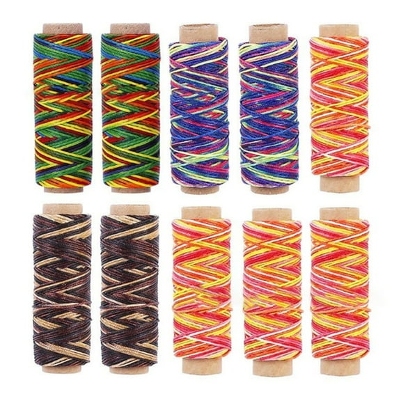 Gieenan Multicolor Waxed Thread for Sewing DIY Craft Bookbinding Sewing Thread for Hand Stitching DIY Craft Binding Bracelets