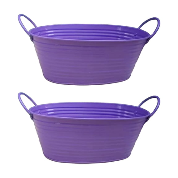 Gieenan Oval Metal Planter Container With Handles Bucket Suitable For Succulents Indoor Outdoor Garden Wedding Party Decoration
