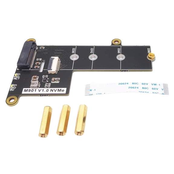 Gieenan PCIe NVMe Solid Disk Expansion Board For RPI 5 Supports M.2 NVMe 2230-2280 Solid Disks Fast Speed Data Transfer