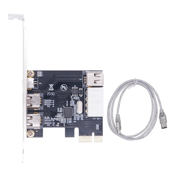 Gieenan PCIe X1 4 Port Firewire 6Pin Expansion Card PCIE 1394 Chipset Adapter PCIE 1X