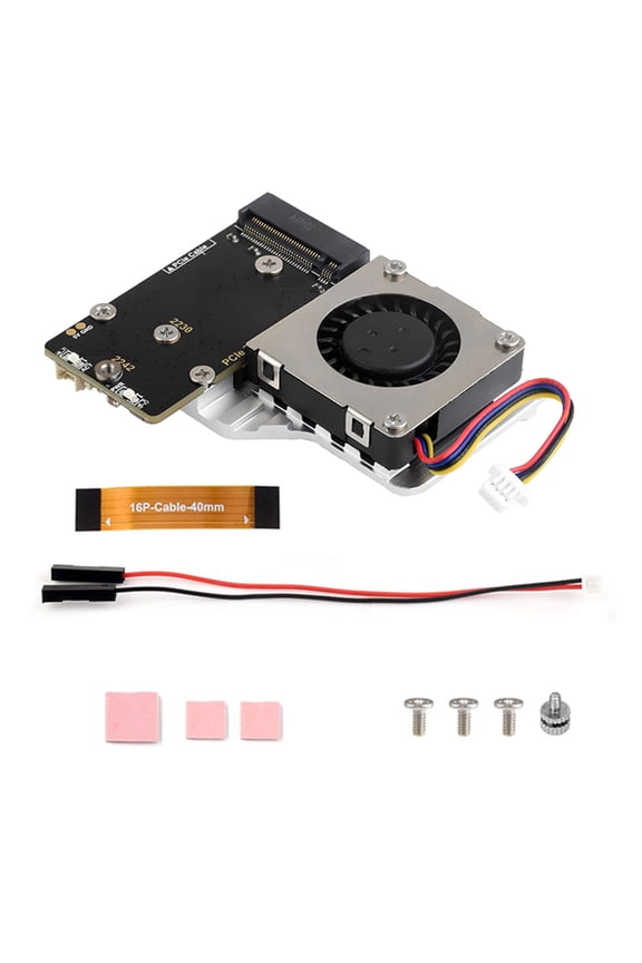 PCIe to M.2 Conversion HAT for Raspberry Pi 5, Enabling Fast Storage and Power Over Ethernet