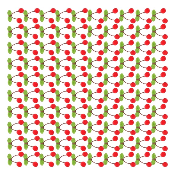 Gieenan Pack of 100 Cherrys Leaf Pompoms Balls for Craft Hair Accessories Decorations