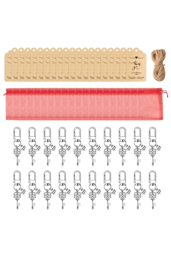 Pack of 20 Portable Portable Love Heart Key Holders Ideal for Daily Use and Travel