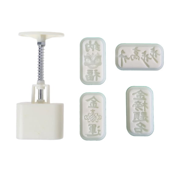 Gieenan Plastic DIY Mooncake Moulds Rectangle Shaped Design Hand Pressure Moon Cake Mold