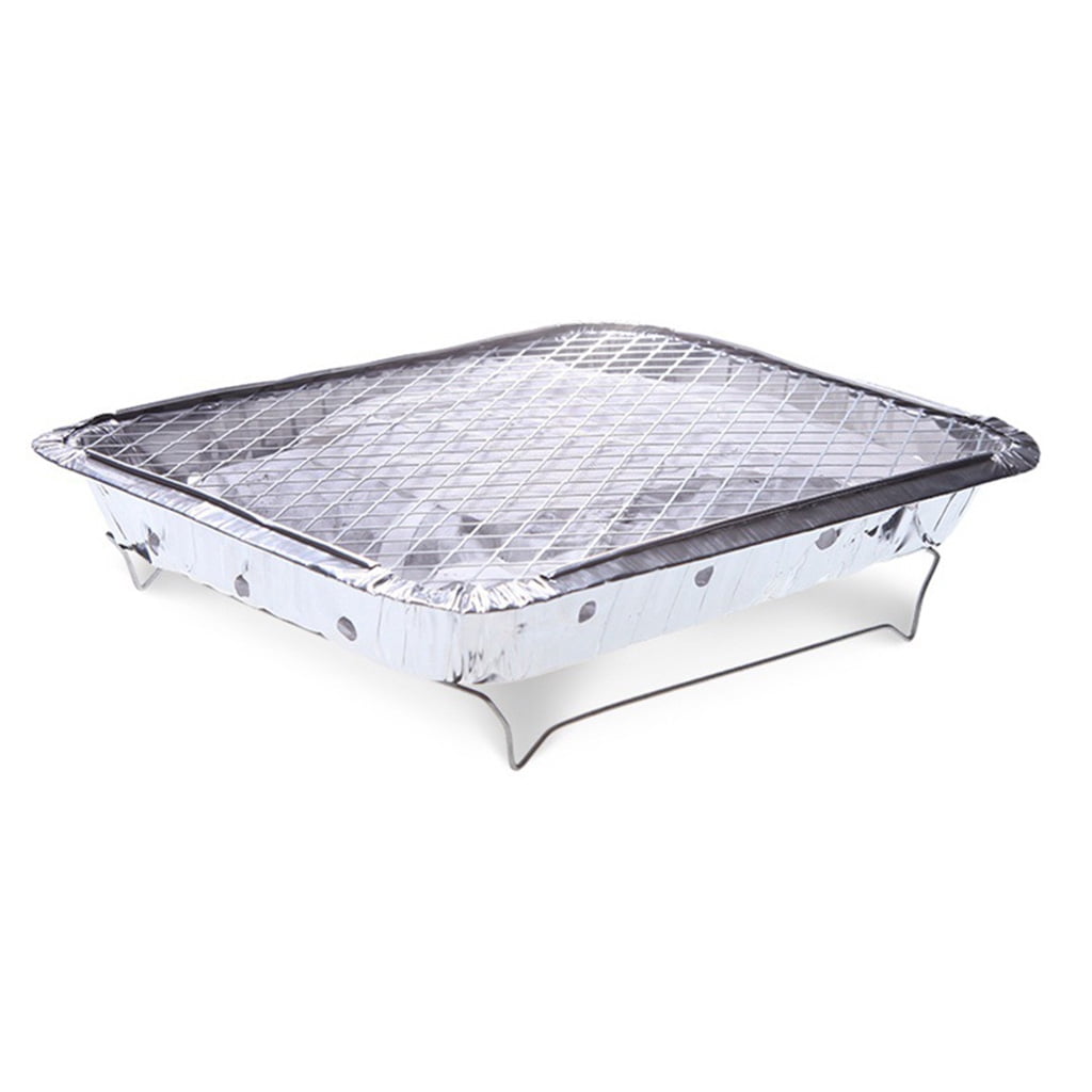 Gieenan Portable Barbecue BBQ Grill with Charcoal Disposable Aluminum Foil for Home Outdoor Travel Fishing Camping