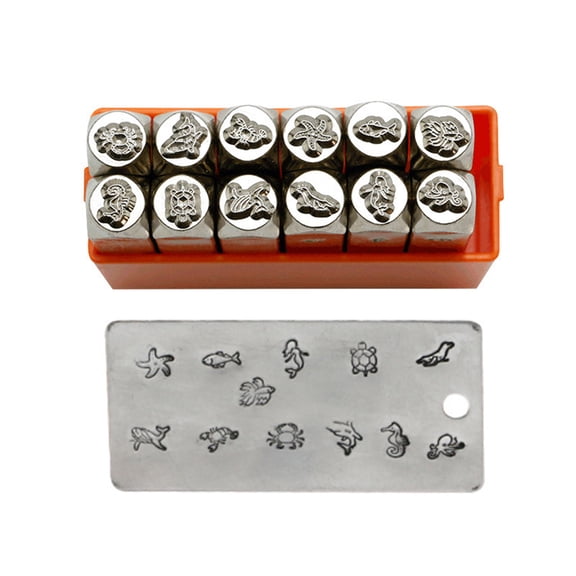 Gieenan Punch Metal Stamping Kit Shaped Stamp Printing Tool Jewelry Stamping