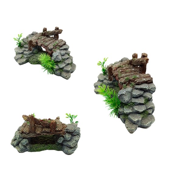 Gieenan Realistic Bridge Simulation Landscape DIY Bonsais Crafts Realistic Color Bridge for Aquarium Decoration/Turtle Basking