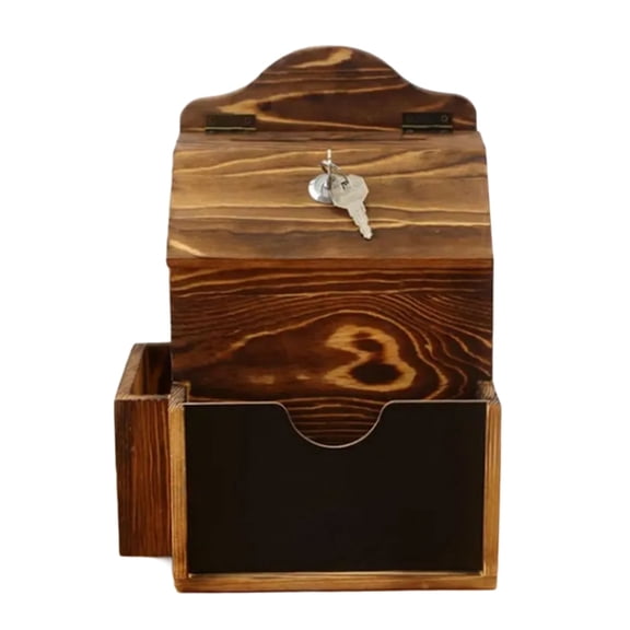 Gieenan Retros Styles Mailbox With Lock And Key Message Board Side Pocket Wall Mounted For Church Reception Area