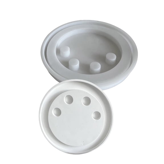 Gieenan Round Sturdy Silicone Candle Holder Mold for Concrete and Resin Castes Round Epoxy Forms for Cement Candlesticks