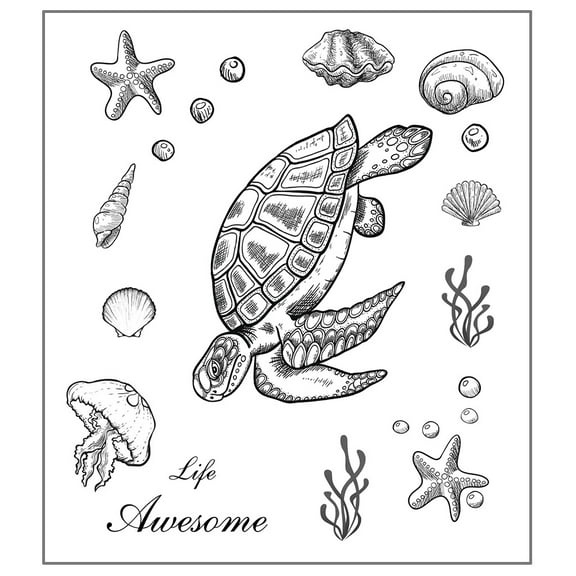 Gieenan Sea for Turtle DIY Silicone Stamp Clear Cling Seal Scrapbook Embossing Decor