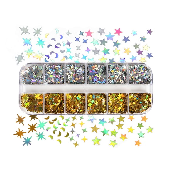 Gieenan Shiny Moon Glitter Resin Fillings Micro Flakes Sequins for DIY Epoxy Resin Molds