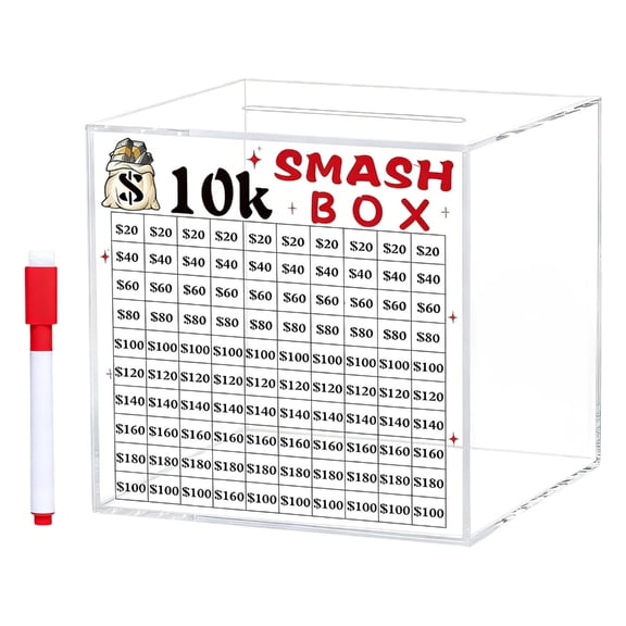 Gieenan Smash Box for Money, Large Piggy Banks For Adults 10K/20K Saving Challenge Box