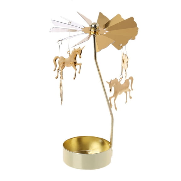 Gieenan Snowman Rotary Spinning Carousel Swivel Tealight Candle Holder Stand Metal Tea Light Christmas Home Decor