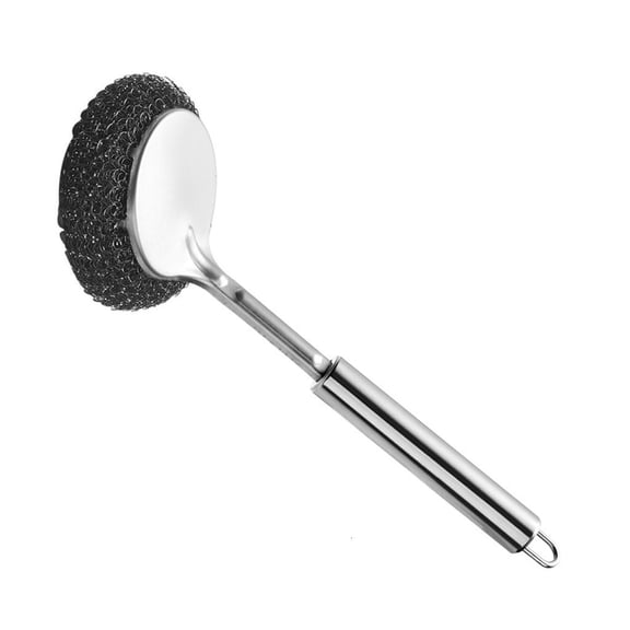 Gieenan Steel Wool Scrubber with Handle for Cleaning Dishes,Scrubbing Scouring Brush