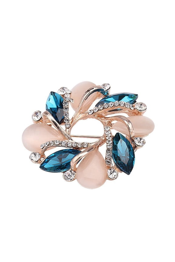 Style Floral Silk Scarf Slide Alloy Brooch Pin Decorative Flower Scarf Pin