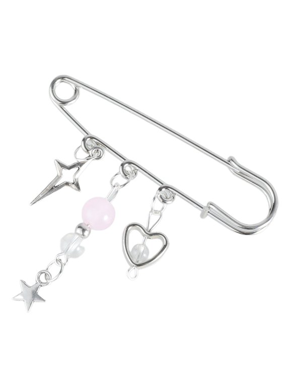 Stylish Beaded Lapel Pin with Chain Handcrafted Brooch for Fashion Enthusiasts