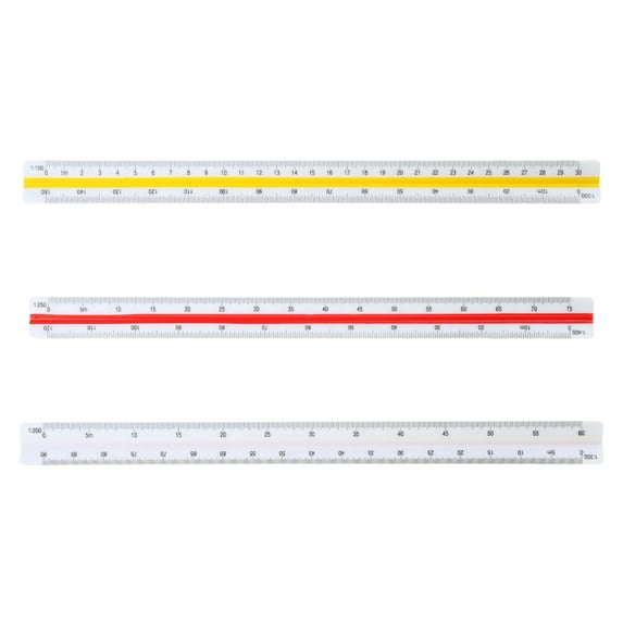 Gieenan Triangular Ruler Architectural Ruler 12" Drafting Ruler for Draftsmen Engineer