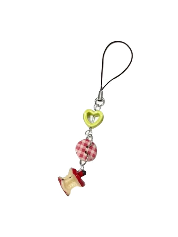 Unique Fruit Core Keychain Cute Apples Core Keyring Cute Phone Charm Keychain