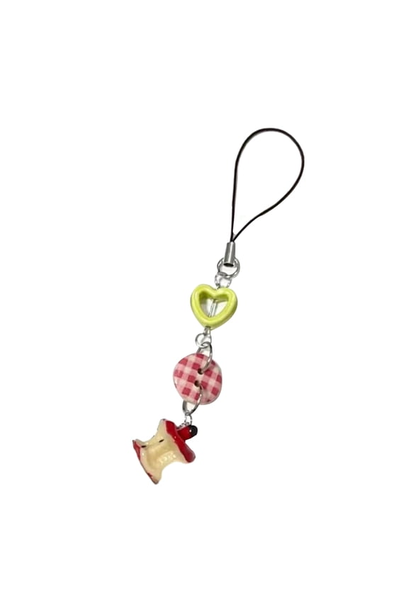 Unique Fruit Core Keychain Cute Apples Core Keyring Cute Phone Charm Keychain