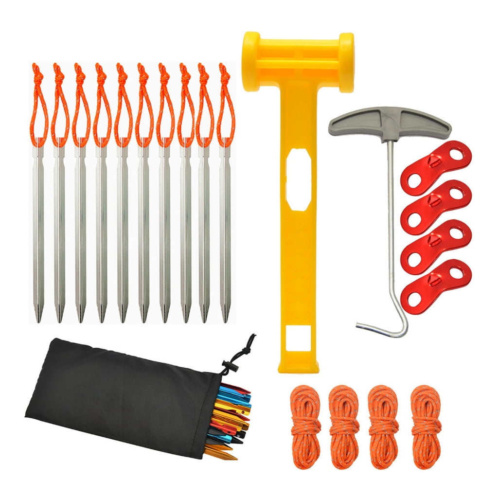 Gieenan Versatile Camping Accessories Kits Tent Stakes Rope for Various Outdoor Uses