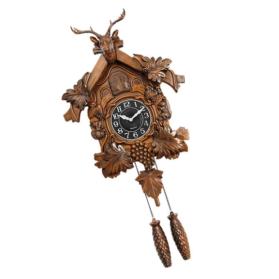 Gieenan Wall Cuckoo Clock with Deer Head Shape and Hourly Chimes Quick Installation