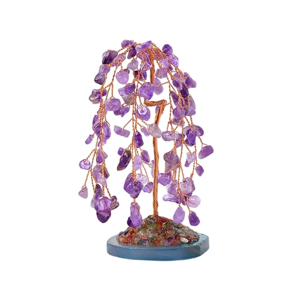 Gieenan Wicker Crystal Tree Bonsais Money Tree for Home Office Decors and Good Luck Gift