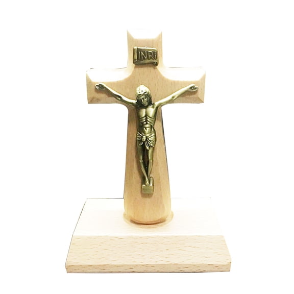 Gieenan Wood Standing Christian for Cross Table Altar Church Decor Home Work Office