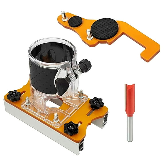 Gieenan Wood Trimmer Router Base 2 in 1 Wood Palms Router Base Router Slotting Bracket Suitable for Carbinet Closet Furniture