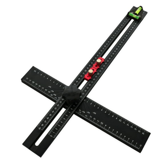 Gieenan Woodworking Angles Ruler 54cm, T Square Drawing Measurement Tool With Integrated Bubble Level For Carpentry Construction