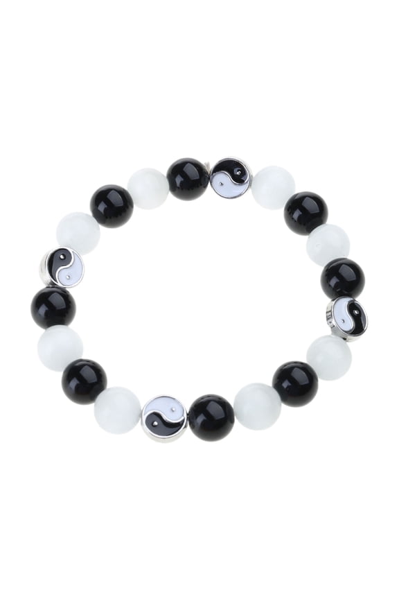 Yin Yang Bracelet Natural Stone Bangles Agate Crystal Stone Beads Bracelet