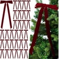 thumbnail image 1 of Giegxin 30 Pcs 7 x 5.1 Inches Velvet Bows for Christmas Tree Wreath Garland Ornaments Large Xmas Vintage Double Velvet Ribbon Bows for Xmas Home Decor Indoor Outdoor Holiday Decorations(Burgundy), 1 of 7