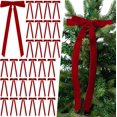 thumbnail image 1 of Giegxin 30 Pcs 7 x 5.1 Inches Velvet Bows for Christmas Tree Wreath Garland Ornaments Large Xmas Vintage Double Velvet Ribbon Bows for Xmas Home Decor Indoor Outdoor Holiday Decorations(Red), 1 of 14