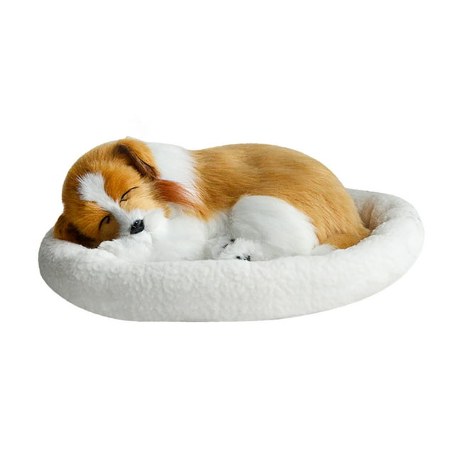 Gieriduc Plush Toy Realistic Sleeping Plush Breathing Dog Furry Dog