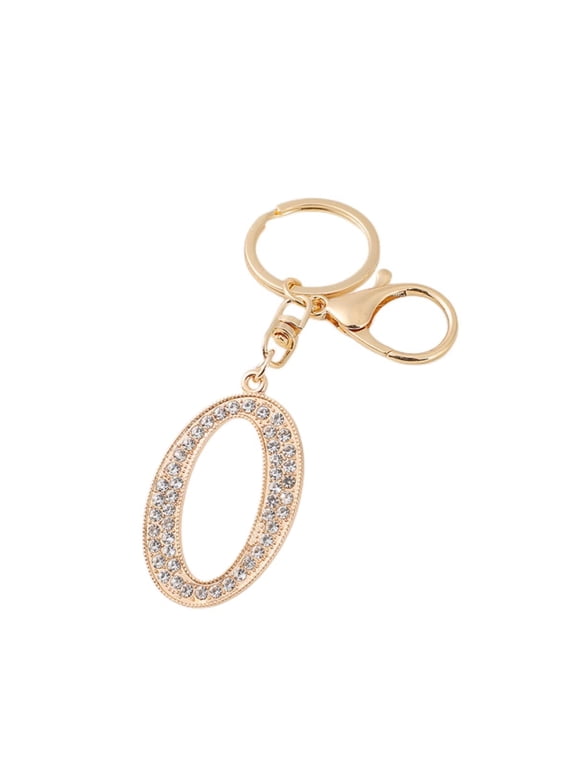 Alloy Rhinestones Number Keychain for Women, Number Key Ring Accessories Bag Charms