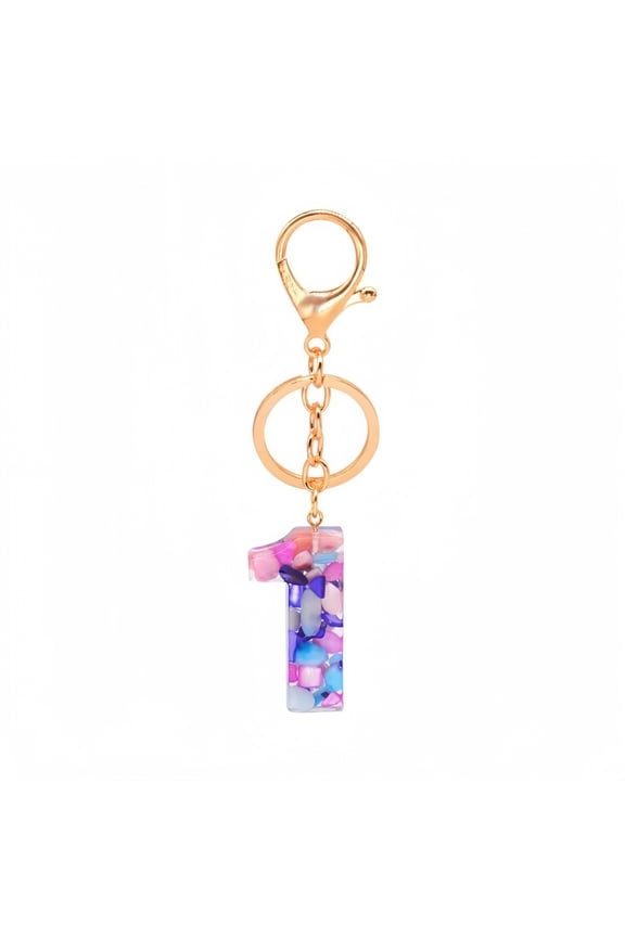 Resin 0-9 Number Keychain for Women Girls, 0-9 Number Key Ring Accessories Bag Charm