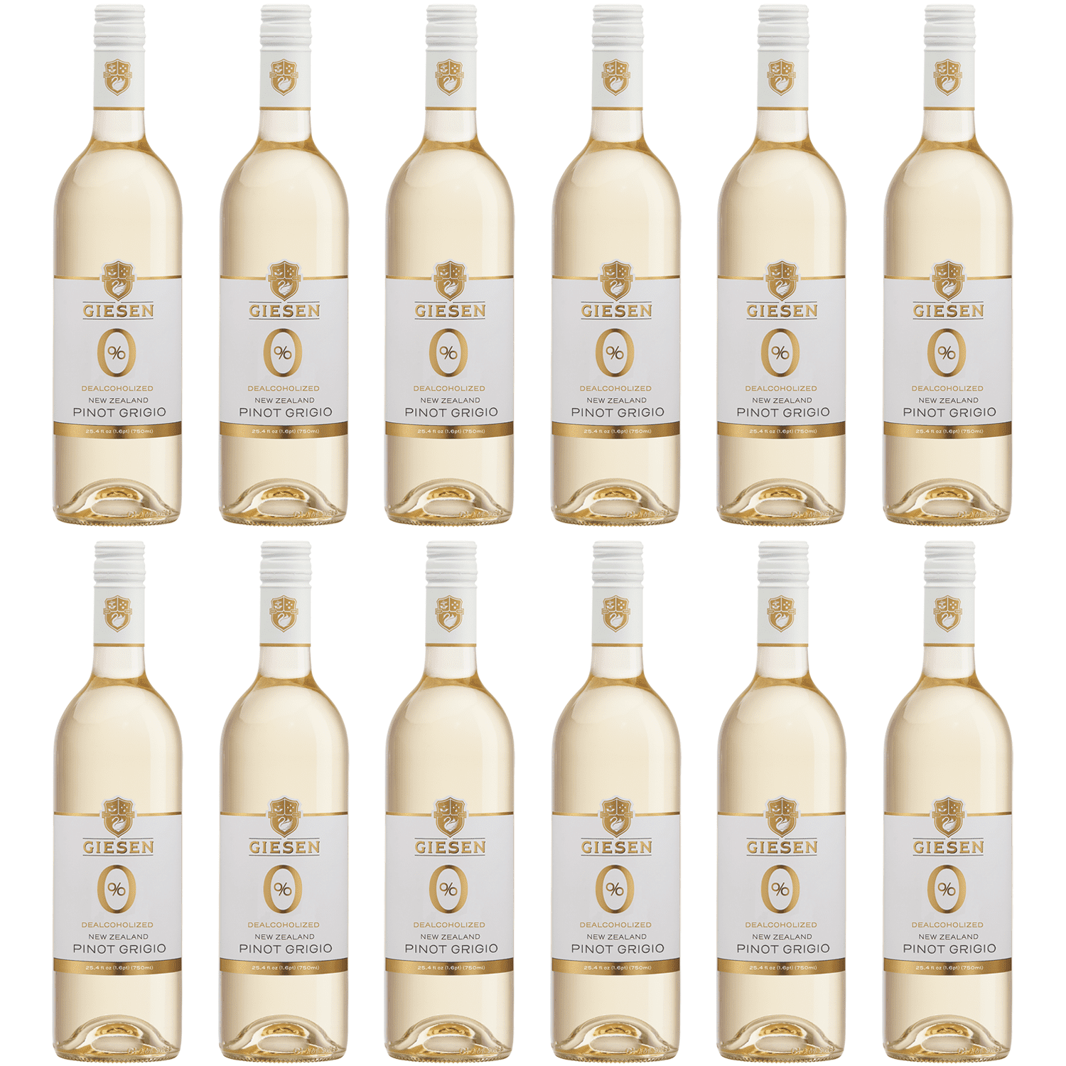 Giesen Non-Alcoholic Premium Pinot Grigio - Premium Dealcoholized White Wine Pinot Gris from New Zealand | 12 PACK