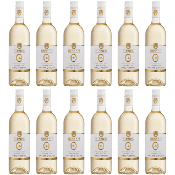 Giesen Non-Alcoholic Premium Pinot Grigio - Premium Dealcoholized White Wine Pinot Gris from New Zealand | 12 PACK