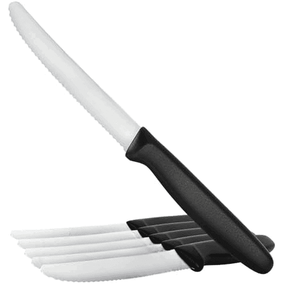 Giesser since 1776, Made in Germany, Black serrated kitchen knives round tip dishwasher safe 4.5 inch - Tomato knife, Steak knive set of 6$$Home Decor, Kitchen, & Other