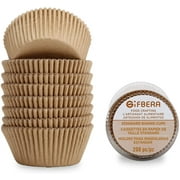 Gifbera Natural Odorless Greaseproof Halloween Cupcake Liners Brown Paper Baking Cups 200-Count