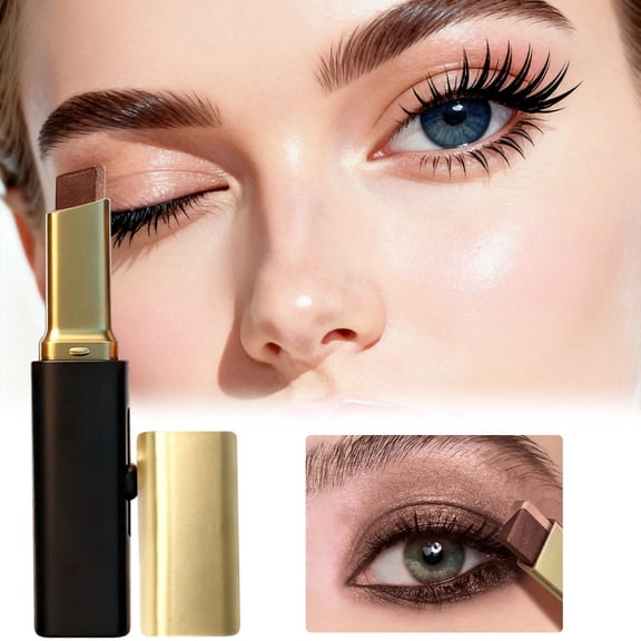 Gifesty Two Tone Gradient Shimmer Eyeshadow Stick, All-in-One Waterproof Long-lasting Cream Shadow Pen for Quick Layered Eye Looks