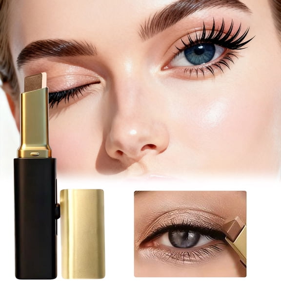 Gifesty Two Tone Gradient Shimmer Eyeshadow Stick, All-in-One Waterproof Long-lasting Cream Shadow Pen for Quick Layered Eye Looks